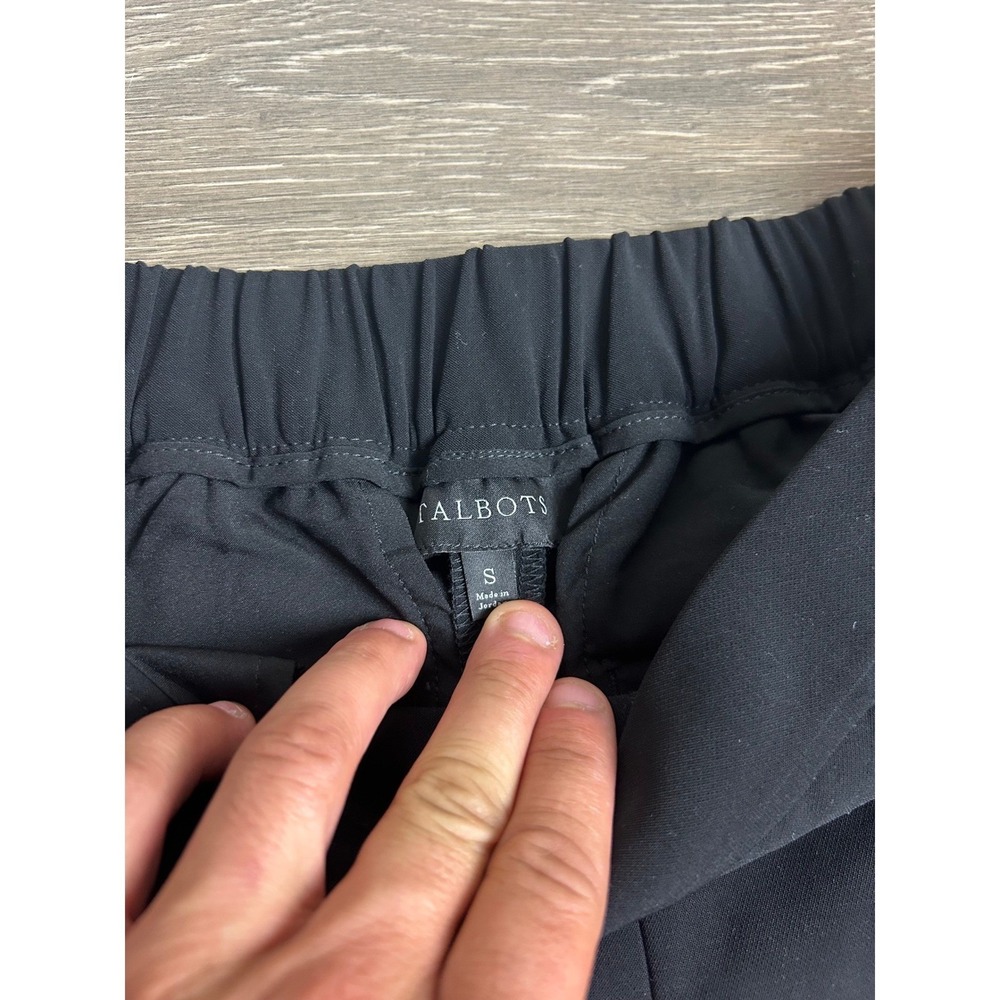 Talbots Womens Black Wide Leg Crop Pants Pull On Stretch Trousers Size S JO3069 - Picture 6 of 13